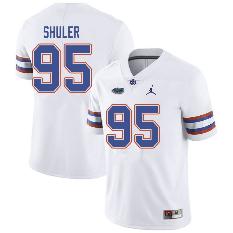 Men's NCAA Florida Gators Adam Shuler #95 Stitched Authentic Jordan Brand White College Football Jersey IGV4865VT